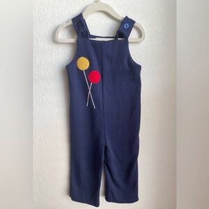 Florence Eiseman retro vintage Navy Jumpsuit overalls Colorful Balloon Accents